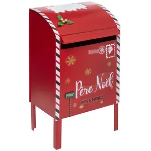 ATMOSPHERA Boîte à Lettres Déco "Soir de Noël" 80cm Rouge pas cher