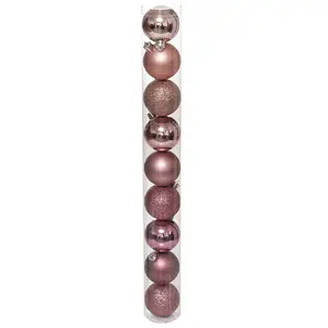 ATMOSPHERA Lot de 9 Boules de Noël "Colorama" 6cm Rose pas cher