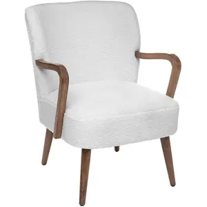 Comparateur de prix : Fauteuil Chiara bouclette blanc - Atmosphera createur dinterieur