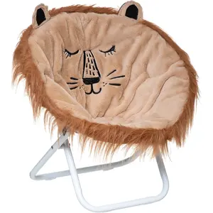 Fauteuil enfant pliant lion marron Atmosphera Créateur D'intérieur pas cher
