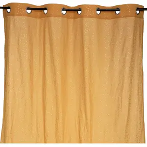 HOMEMAISON Rideau Berlingot jaune moutarde 140x250cm - Atmosphera créateur d'intérieur pas cher