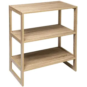5five - étagère 4 cases empilables "mix n  modul" effet chêne naturel
