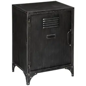 Table de chevet en métal Sevin Atmosphera - Gris Anthracite - 1 porte pas cher