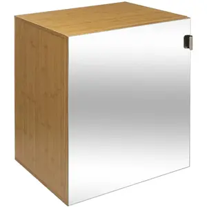 5five - meuble porte avec miroir bath n modul bambou pas cher