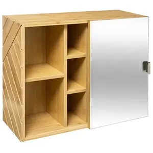5five - meuble miroir coulissant "bath n  modul" bambou pas cher