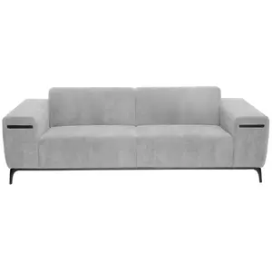 ATMOSPHERA Canapé en velours côtelé - Chris - 3 places - Gris - Confort moelleux pas cher