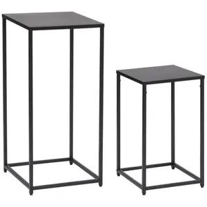 ATMOSPHERA Lot de 2 Tables à Café Design "Gota" 74cm Noir pas cher