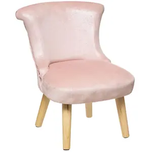 Comparateur de prix : Atmosphera - Fauteuil crapaud pour enfant effet velours - Rose