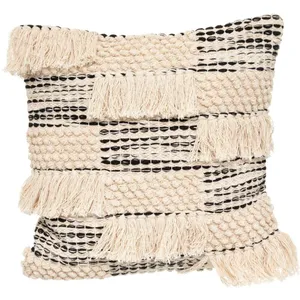 HOMEMAISON Coussin motif relief noir et blanc 45x45cm - Atmosphera créateur d'intérieurVendu parcdiscount