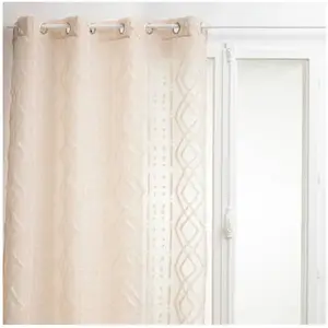Comparateur de prix : Atmosphera - Voilage Sama impression jacquard 140 x 240 cm - Lin/Beige