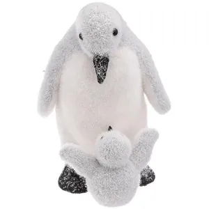 ATMOSPHERA Maman Pingouin & Bébé "manteau" 27cm Blanc pas cher