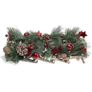 ATMOSPHERA Centre De Table Photophore "soir De Noël" 39cm Vert pas cher