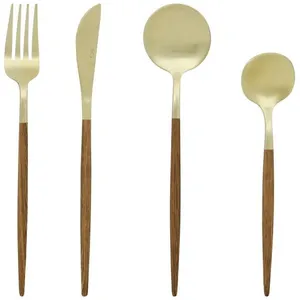 Ménagère 24 Pièces en Inox Ida 22cm Marron pas cher