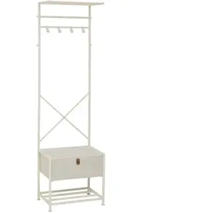 Dressing vestiaire haut avec tiroir et 4 patères TISSA argile - 5five pas cher