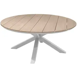 Hesperide Table De Jardin Ronde Alu/Acacia Oriengo Blanc - 8 Places - Hespéride