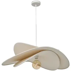 Suspension Alara beige lin D69cm - Atmosphera créateur d'intérieur pas cher