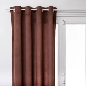 Rideau Lilou marron tonka 140x260cm - Atmosphera createur dinterieur pas cher