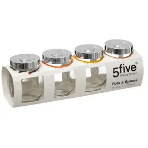 4 bocaux à épices en verre - 5five pas cher