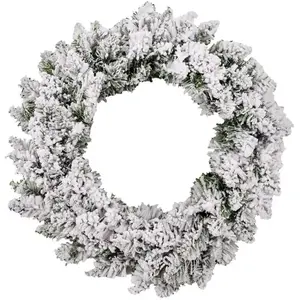 FEERIC LIGHT & CHRISTMAS Couronne de Sapin Floque artificiel - 40 cm pas cher