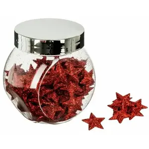 Lot de 100 étoiles pailletées - 2 cm - Rouge pas cher