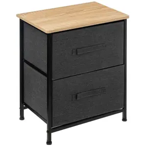 ATMOSPHERA 5five - table de chevet 2 tiroirs métal gris pas cher