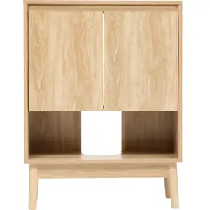 5five - meuble sous-lavabo abana 2 portes bois clair pas cher