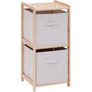 5five - etagère 2 niveaux tidy box bois clair pas cher
