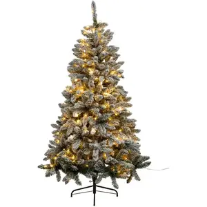 Sapin artificiel lumineux floqué Snow Lord H.210cm - Feeric lights & c... pas cher