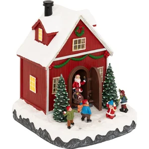 Village lumineux maison Père Noël et enfants 16 LED - Feeric lights & christmas pas cher