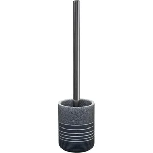 5five Toiletborstel met houder Stone - rond - grijs - polyresin - 39 cm pas cher
