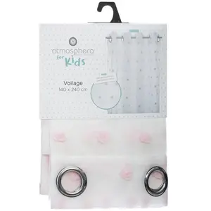 ATMOSPHERA Rideau multi pompons - Rose pas cher