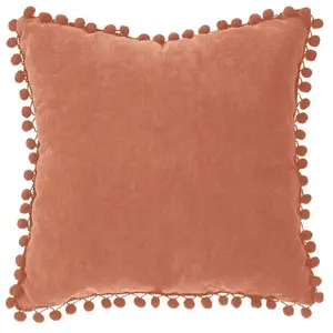 Coussin pompons rose terracotta 40x40cm Atmosphera Créateur D'intérieurVendu parcdiscount