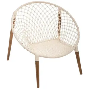 Comparateur de prix : Fauteuil Raina teck tressé coton blanc Atmosphera Créateur D'intérieur