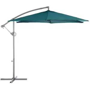 Comparateur de prix : HESPERIDE Parasol décentré Hespéride Janeiro 3m - Bleu - Mât droit - Aluminium - Manuel