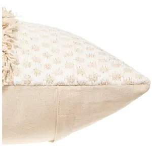 Coussin - ATMOSPHERA - Modèle 2 - Coton beige - 40x40 cm - Déhoussable pas cher
