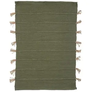 Tapis Tula en coton avec pompon en jute 60x90cm Atmosphera Créateur D'intérieur