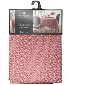 Comparateur de prix : Nappe anti-tâches - ATMOSPHERA - Olia - 140x240 cm - Rose - Polyester 100%