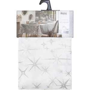 Atmosphera - Tafelkleed kerst thema - 140 x 360 cm wit met sterren pas cher