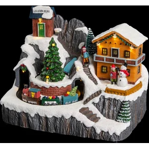Comparateur de prix : Féeric lights & Christmas Déco Noël chalet montagne piles lumineux animé musical - Multicolore