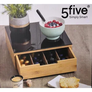 5five - Porte-capsules 2 tiroirs bambou pas cher
