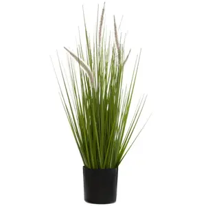 Herbe artificielle en pot cat tails H70cm Atmosphera Créateur D'intérieurVendu parcdiscount