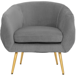Atmosphera Fauteuil En Velours Solaro - Gris pas cher