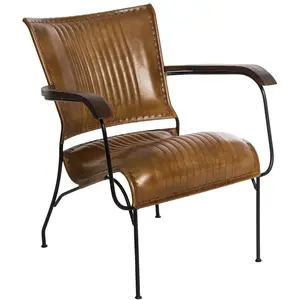 Fauteuil - ATMOSPHERA - Hoper Cognac - Cuir - Contemporain - Design pas cher