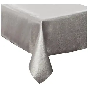 JJA Tafelkleed/tafellaken - zilver sparkling - 140 x 240 cm - polyester pas cher