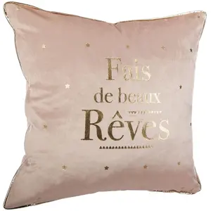 Coussin enfant - ATMOSPHERA - Rêves - Rose - 40x40 cm - DéhoussableVendu parcdiscount