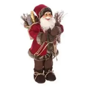 FEERIC LIGHT & CHRISTMAS Décoration à poser traditionnel Père Noël Debout - 45 cm pas cher