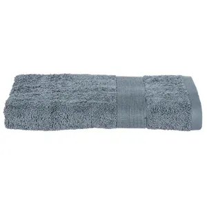Serviette de toilette Essentiel coton gris 50x90cm Atmosphera Créateur D'intérieur pas cher