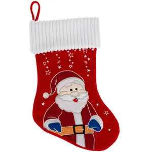 Set van 2 kerstsokken - 42 cm - Kerstman - Sneeuwpop - Kerstsok - Rood