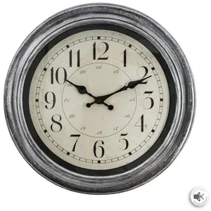 Pendule - ATMOSPHERA - D40 - Plastique - Verre - Contemporain - 39 cm Gris pas cher