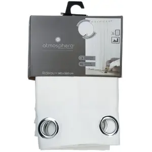 Atmosphera HomeMaison Rideau Isolant à oeillets, Polyester, Ivoire, 260x140 cm pas cher